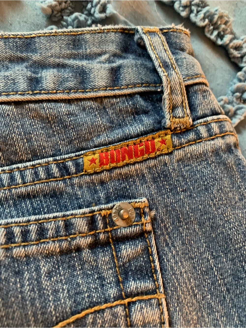 Vintage BONGO Blue Denim Low-to-Mid Rise Flare Bootcut Jeans